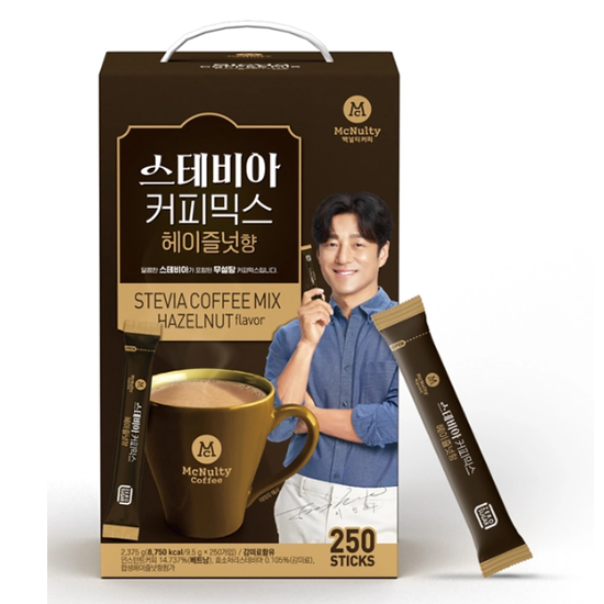 맥널티 헤이즐넛 스테비아 커피믹스 9.5g X 250입