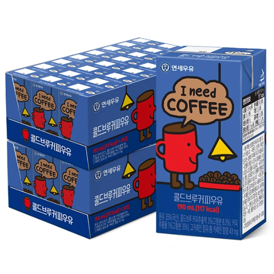 연세 콜드브루 커피 우유 190ml x 24 x 2