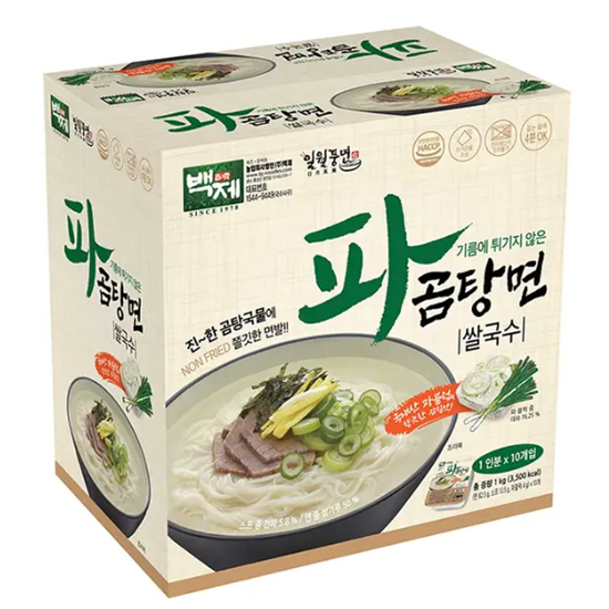 백제 파곰탕면 쌀국수 100g x 10개 x 2박스