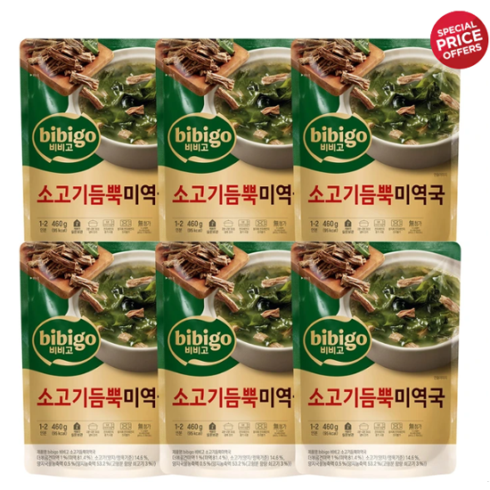 CJ 비비고 소고기 듬뿍 미역국 460g x 6