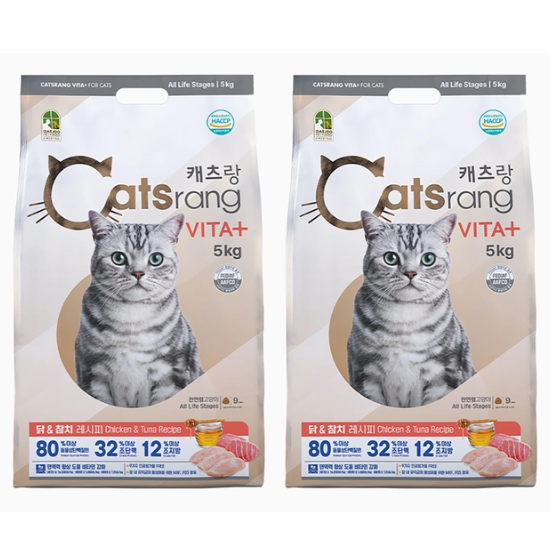캐츠랑 비타플러스 전연령 고양이 사료 5kg x 2