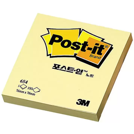 3M 포스트잇 654 노랑 20팩
