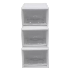 아이리스 서랍형 수납함52L 3개 - 화이트