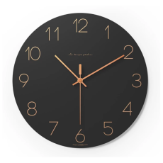 무아스 무소음 플랫우드 블랙라벨 벽시계