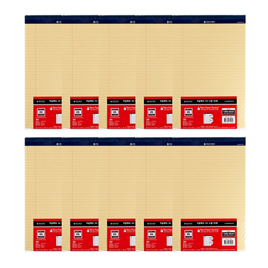 옥스포드 리갈패드 A4 노랑 60매 10권팩