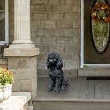 야외용 푸들 조각상 33cm - 블랙