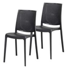 타카쇼 야외용 라탄 의자2PK - 차콜그레이