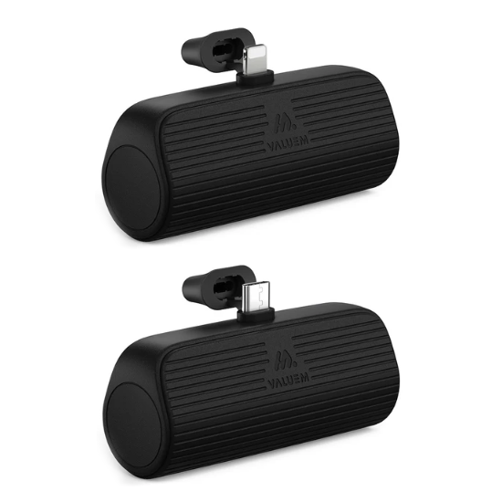 밸류엠 일체형 미니 도킹 보조배터리 5000mAh 2개