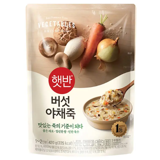 CJ햇반 소프티밀버섯야채죽 420g x 7
